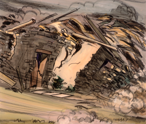 house being destroyed