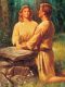 Adam and Eve kneeling at an altar