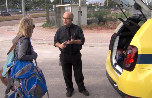 Un chauffeur de taxi lors des jeux olympiques au Brésil