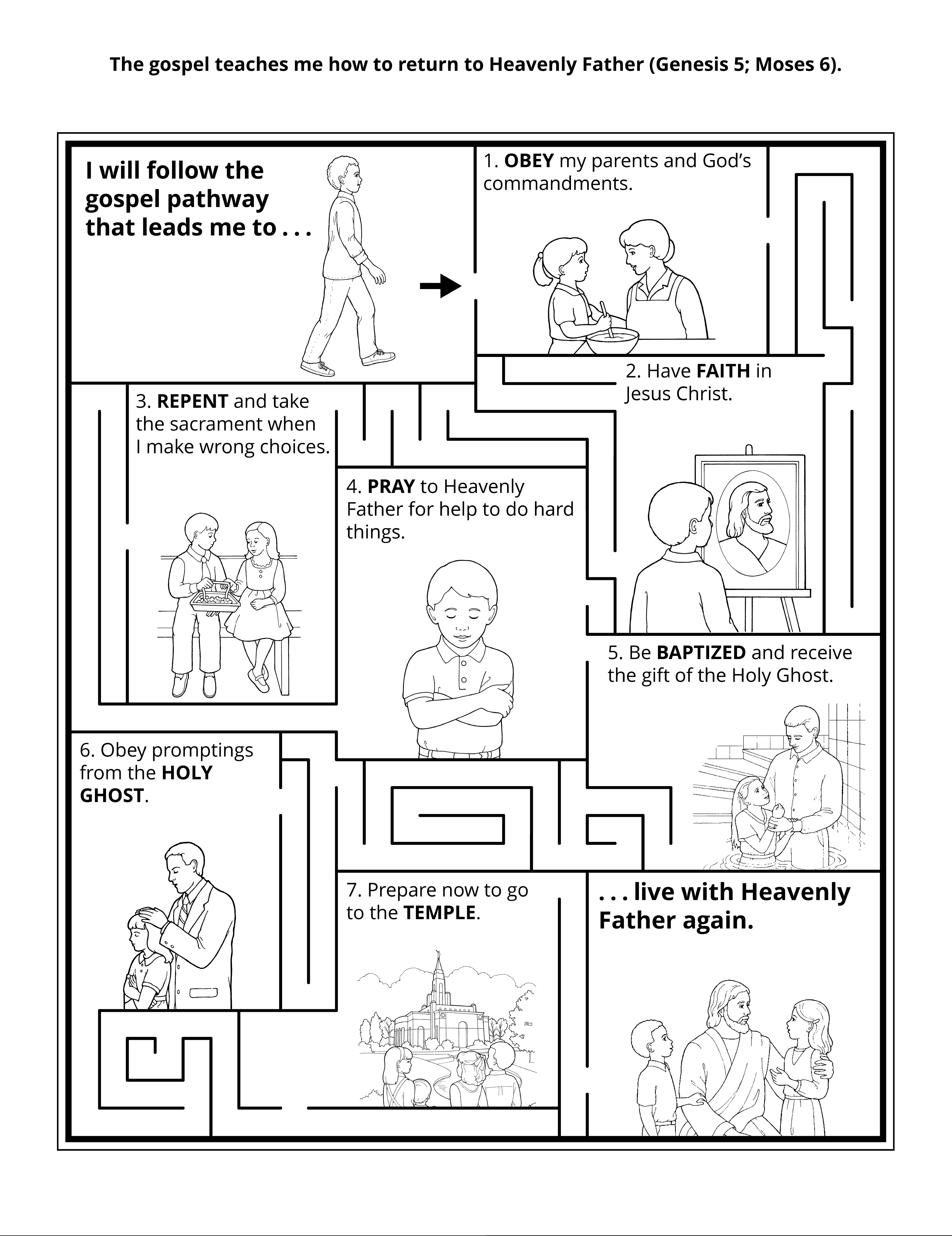 Coloring Bible Parents Obey Children - Primary 2022 Coloring Page