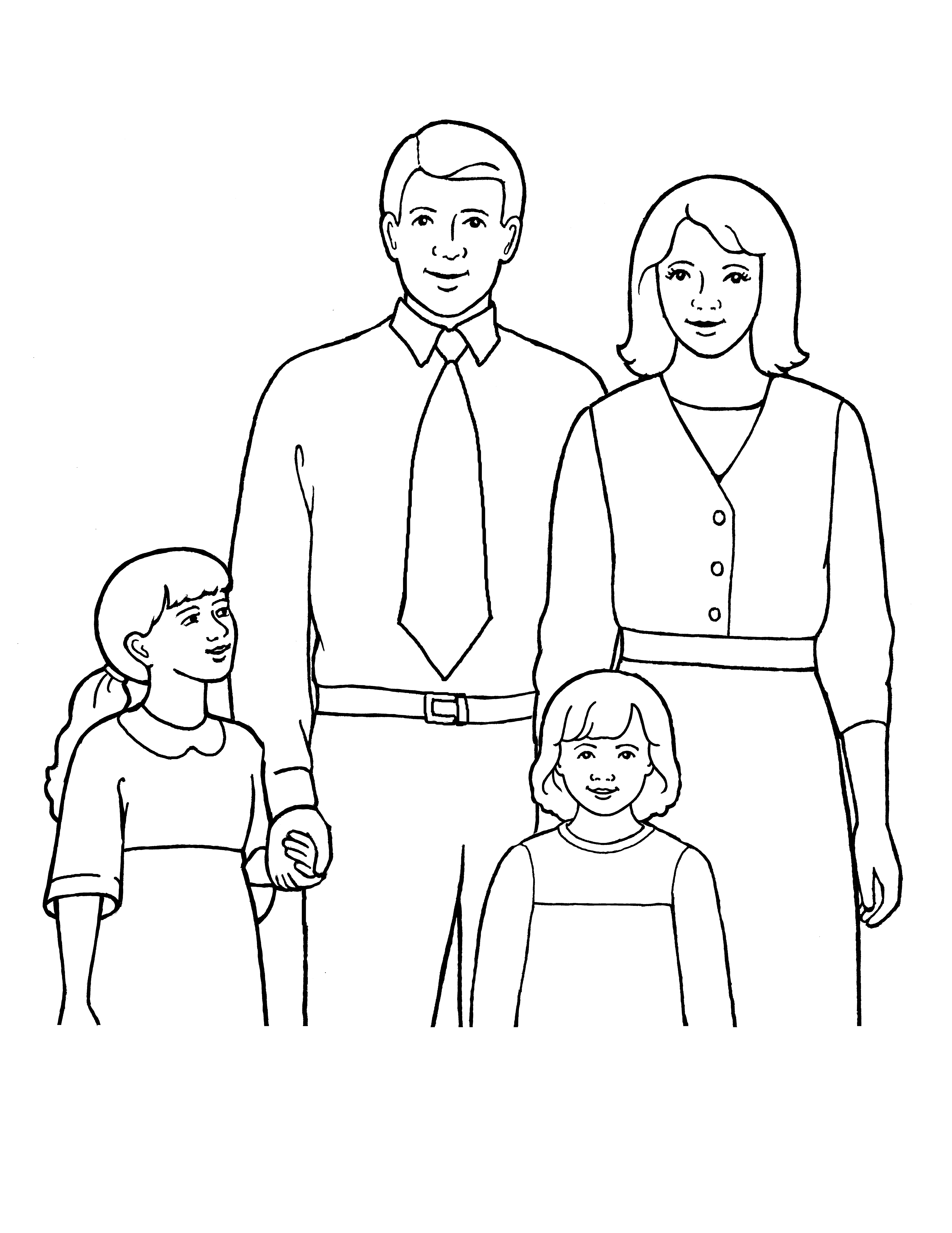 Family Drawing Black And White