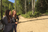 two young women in the woods