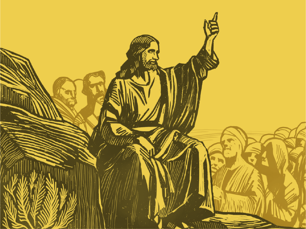 Jesus Christ teaches His disciples at the Sermon on the Mount