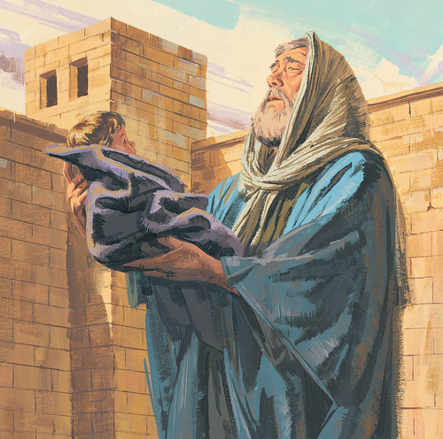Simeon holding baby Jesus