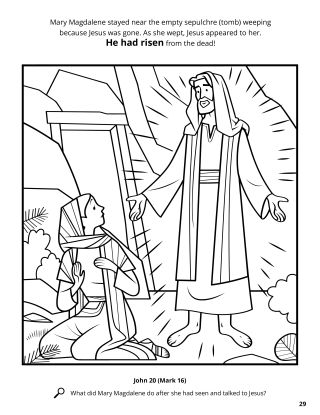 lazarus raised from the dead coloring page