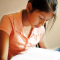 Young woman reading scriptures