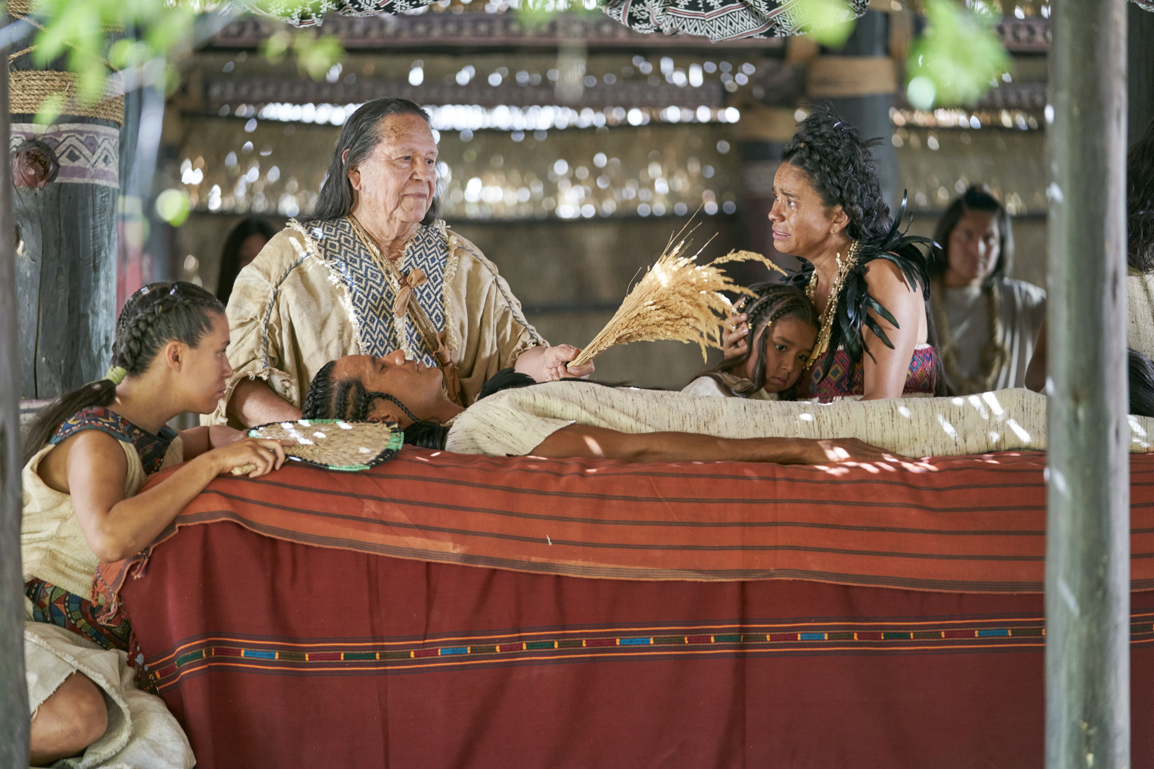 The Wife of King Lamoni and Their Family Grieving Over Him