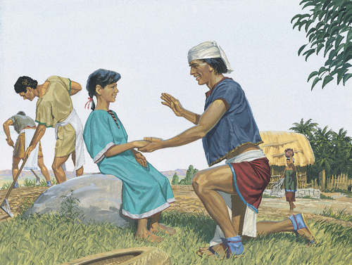 man holding girl’s hand