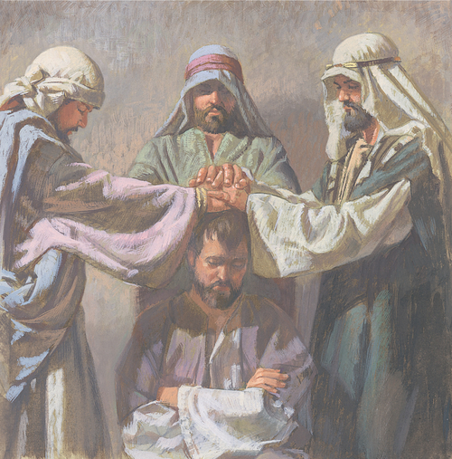 man being ordained by Apostles