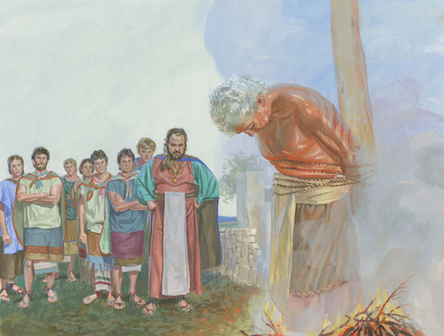 Abinadi being burned