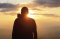 Silhouette of a man in the sunset
