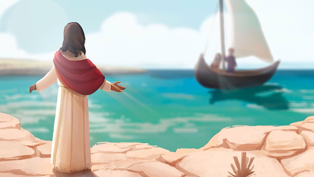 Jesucristo le dice a los pescadores que avienten las redes del otro lado del barco
