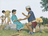 man holding girl’s hand