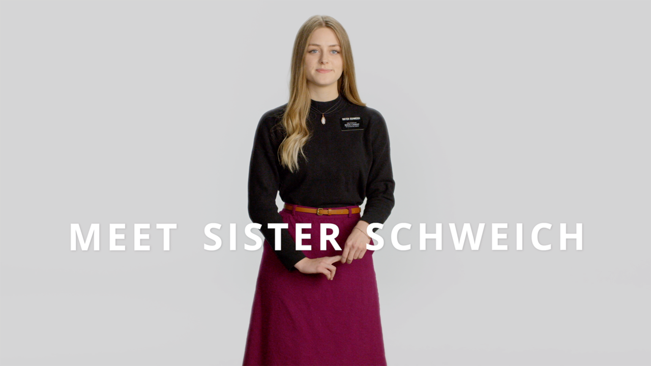 Sister Schweich in the Meet Sister Schweich video