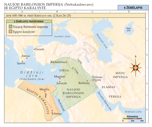 6 Zemėlapis Naujoji Babilonijos Imperija Nebukadnecaro Ir Egipto Karalystė