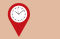 Composite image of a Clock face and a GPS pointer