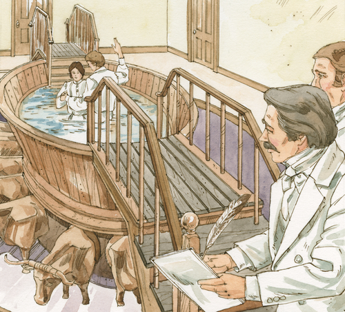 members performing baptisms for the dead