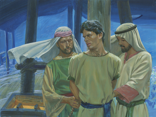 Laman and Lemuel tying up Nephi