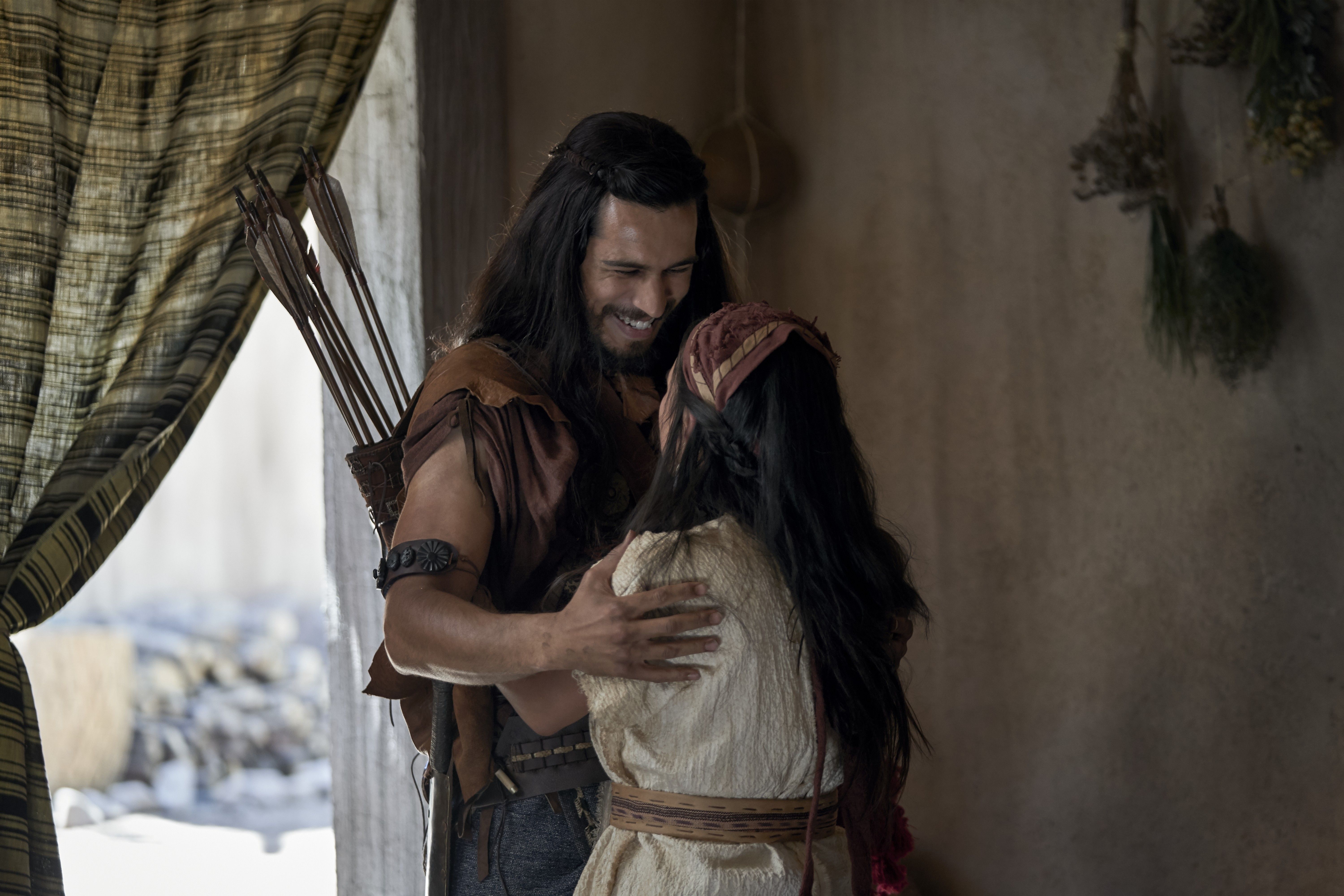 Enos greeting his wife