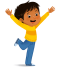 Boy jumping in the air