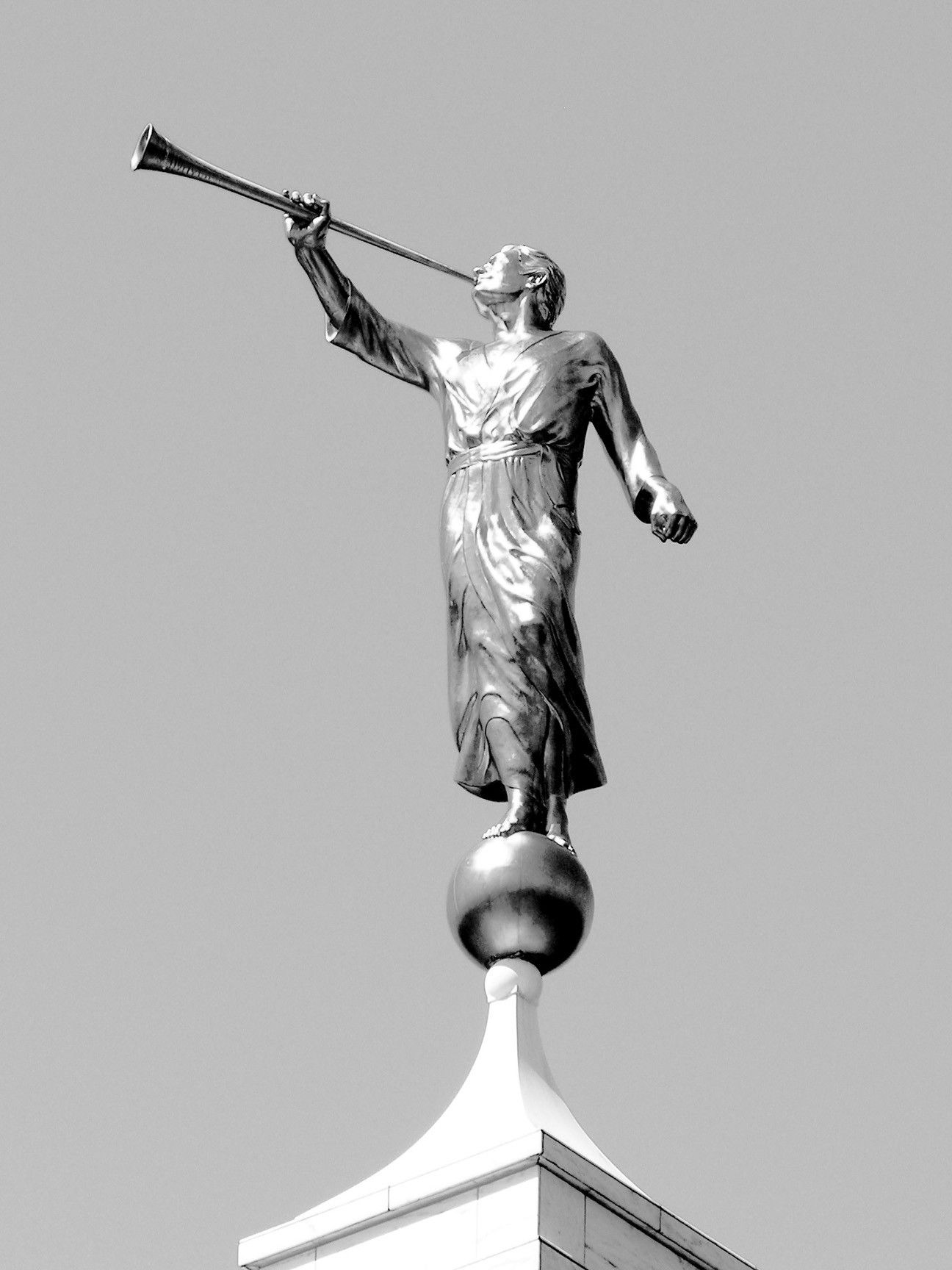 Angel Moroni BlackandWhite Detail