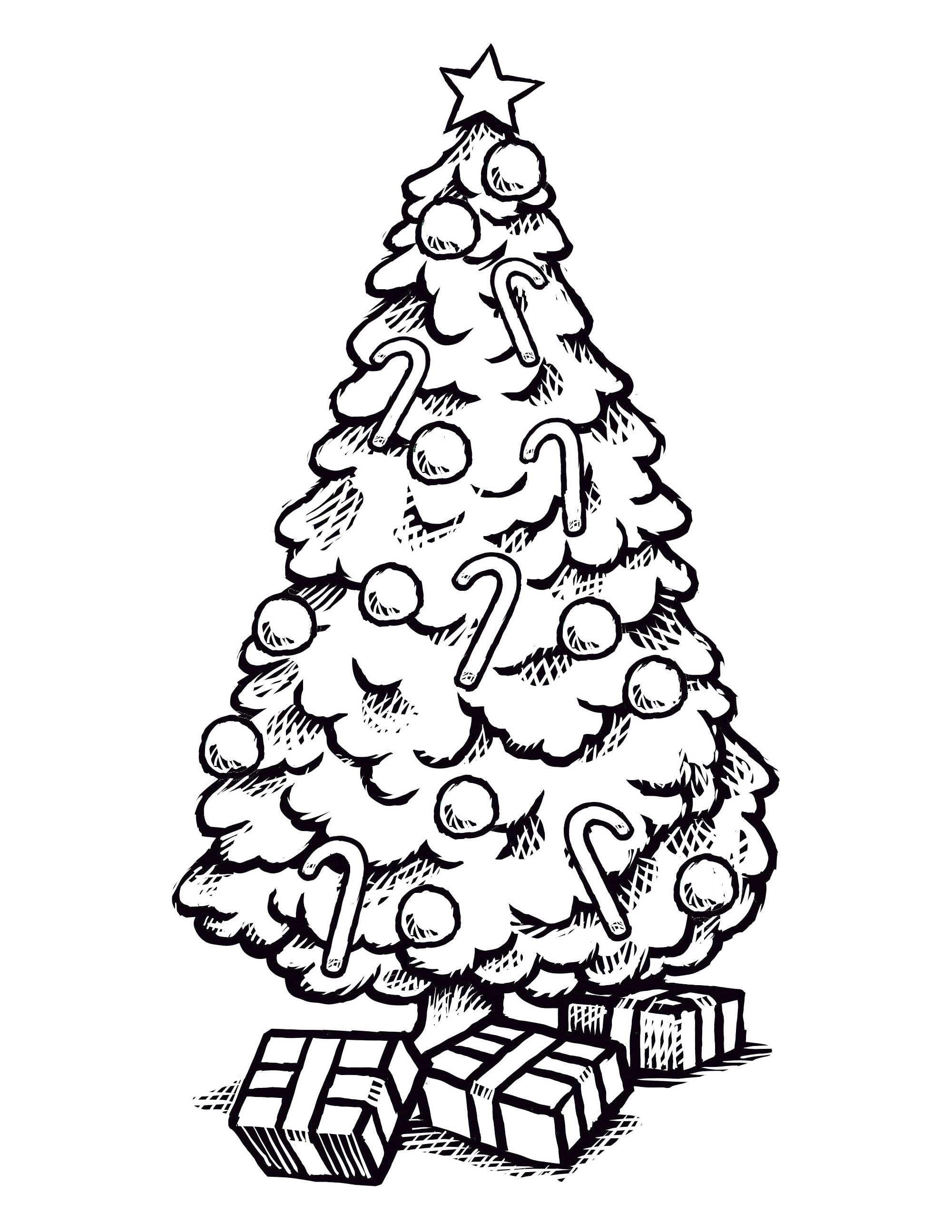 Large Christmas Tree Coloring Page Coloring Pages