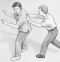 One Boy Pushing Another