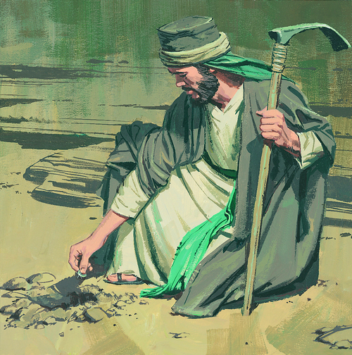 man burying money