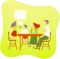 Family at a dinner table