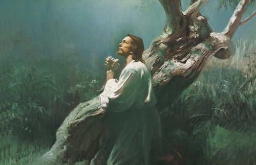 Jesus praying in Gethsemane