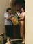 woman sharing groceries