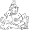 Coloring Page: Boy with Animals