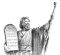 Moses with Ten Commandments and staff