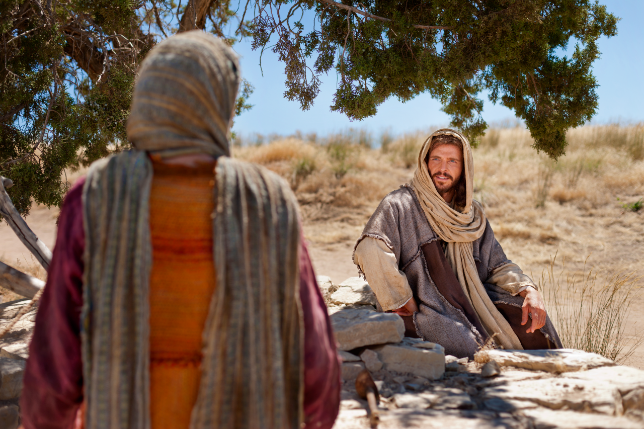 Jesús enseña a una mujer samaritana