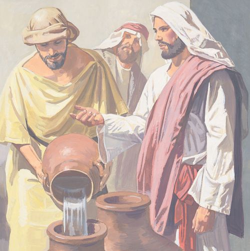 Иисус превращает воду в вино. Первое чудо Христа в Кане Галилейской. Иисус в Кане Галилейской на свадьбе. Чудо Иисуса Христа в Кане Галилейской. Иисус Христос превращение воды в вино.