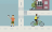 boy with soccer ball and man riding bike