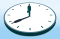 man standing on clock