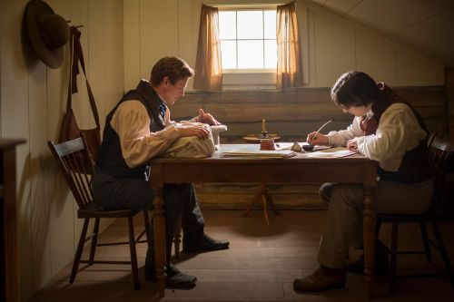 Joseph Smith dictates the Book of Mormon translation to Oliver Cowdery