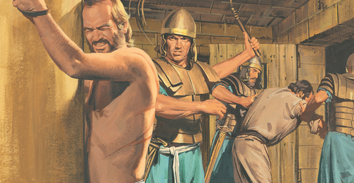 soldiers whipping Apostles