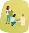 Women folding clothes