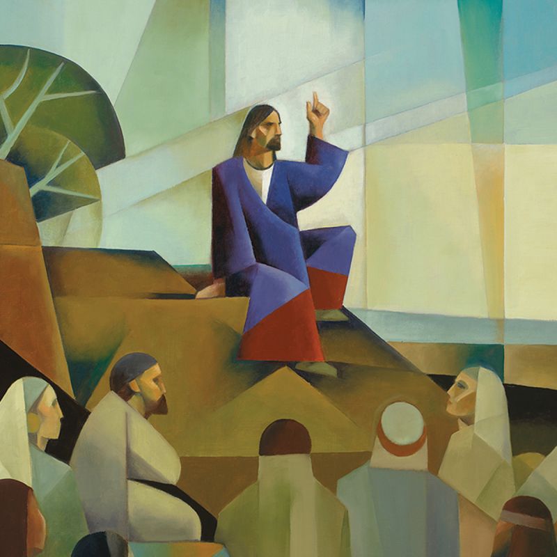 Jesus teaches His disciples at the Sermon on the Mount