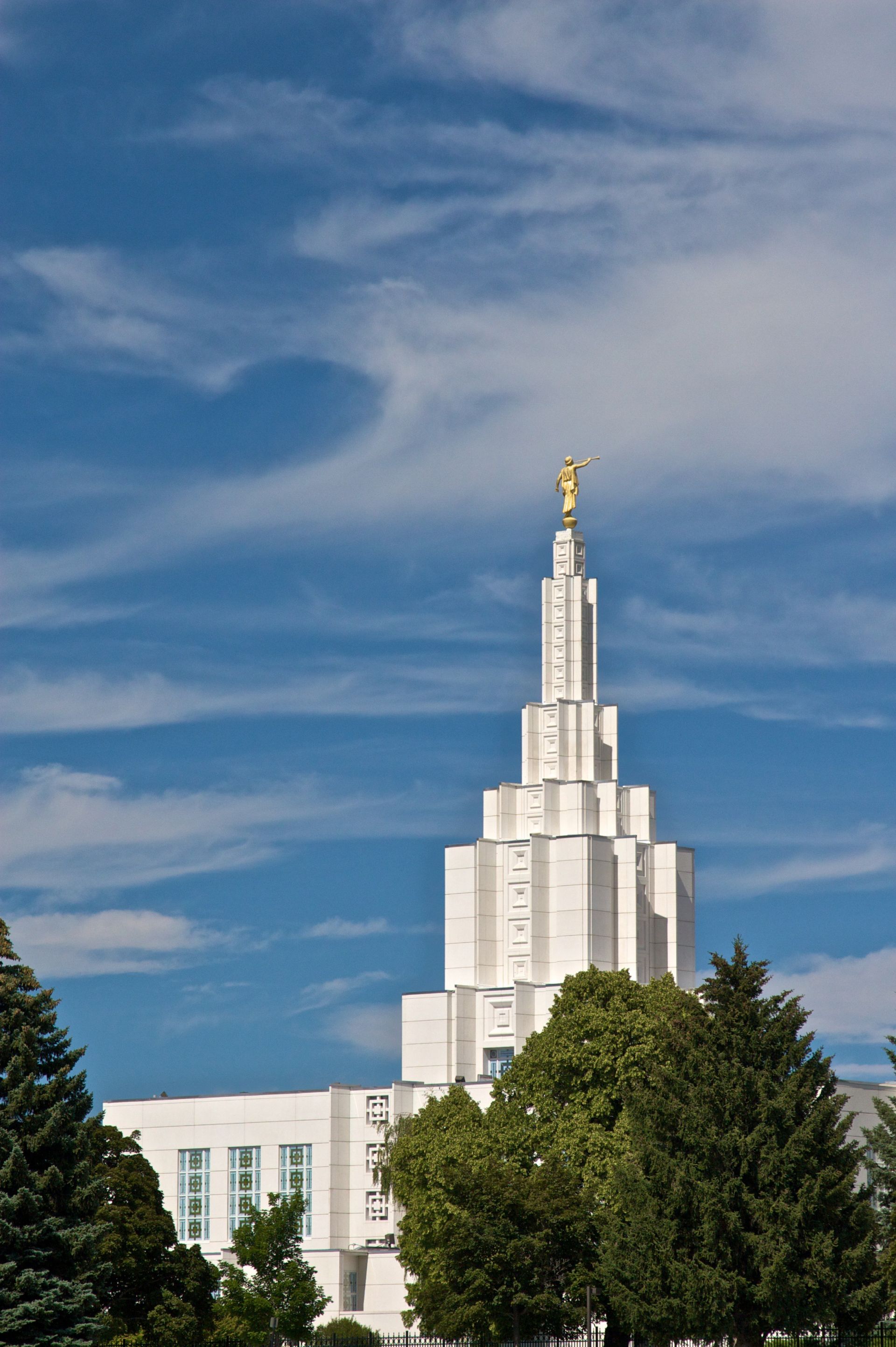 The Idaho Falls Idaho Temple in the Winter