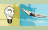 lightbulb and woman diving