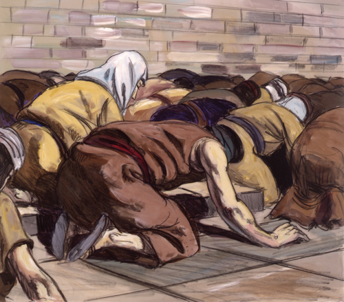 people bowing before God