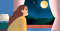 Woman looking at the moon