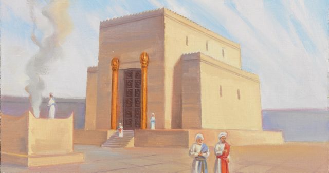 Illustration of the temple of Zerubbabel, by Sam Lawlor