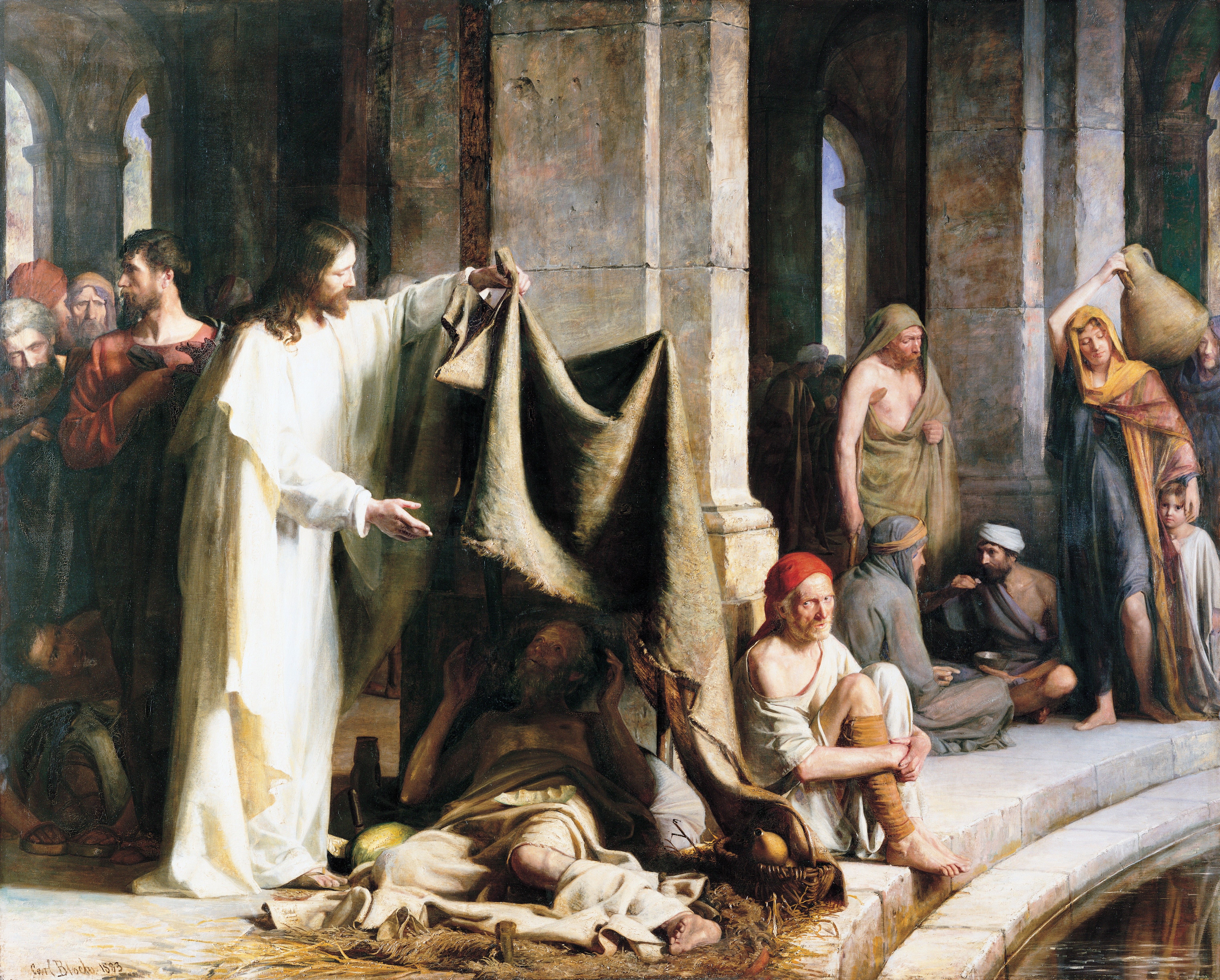 Christ Healing the Sick at Bethesda, by Carl Heinrich Bloch; GAB 42; John 5:1–9 © undefined ipCode 1.