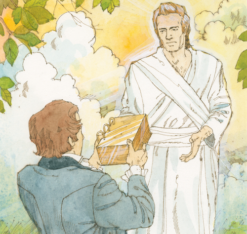 Moroni taking back the plates