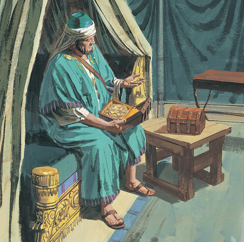 man counting money