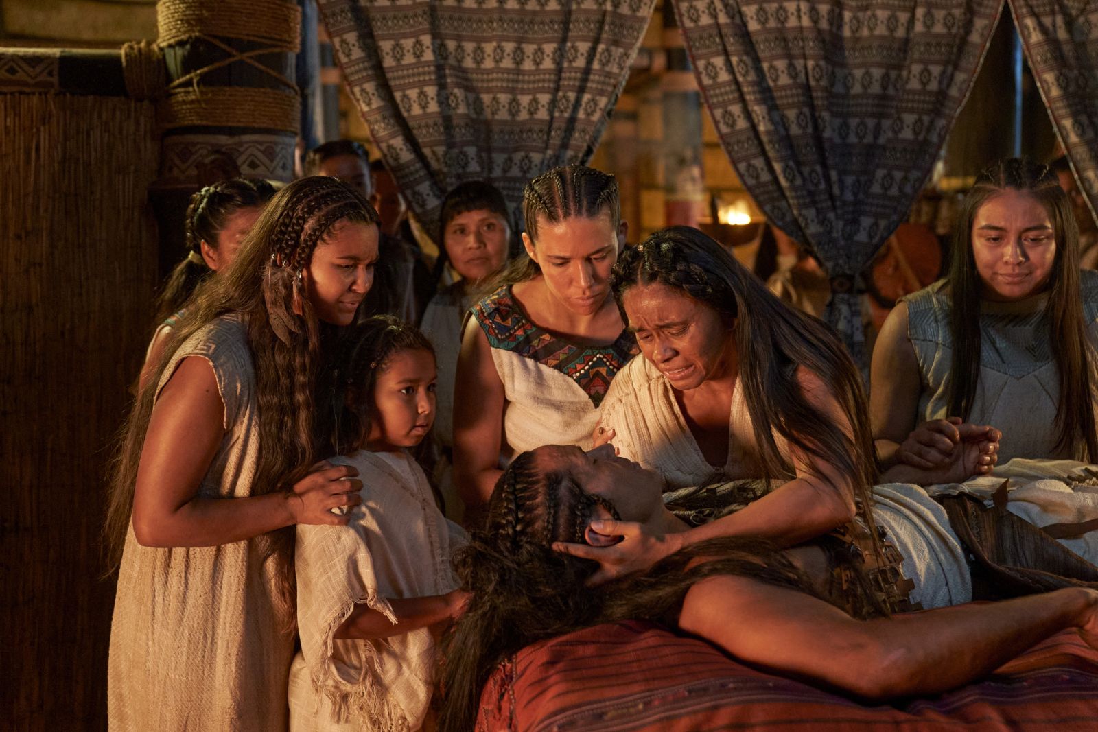 The Wife of King Lamoni and Their Family Grieving Over Him